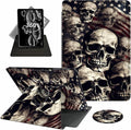 for Kindle Paperwhite Case,6.8" Kindle Paperwhite 11th Generation Case and Kindle Paperwhite Signature Edition,360 Degree Rotating Stand Leather Cover with Auto Wake/Sleep,Skull American Flag