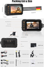 CAMECHO Motorcycle Dash Cam Front and Rear, IP67 Waterpoorf Dual Dash Camera with 32GB Card, 3" HD Car Camera with G-Sensor, Night Vision, Loop Recording, Dashcam for Motorbike, Motorsports
