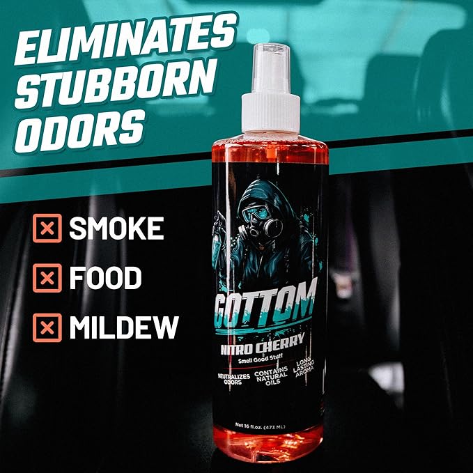 Gottom Air Freshener Spray - Long Lasting Odor Eliminator - 16 oz (Nitro Cherry) - Car Scent, Auto Odor Remover, Fresh Fragrance, Air Freshener for Trucks, SUVs, RVs & more