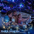 WEBUPAR 3.2W 6LEDs Meteor Starlight Headliner Kit, 360pcs 0.01in 6.56ft, RGBW Shooting Stars Fiber Optic Lights with Bluetooth APP Control for Car/Home Theater