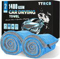 TTRCB 2 Pack Car Drying Towels, 48" x 24" Extra Large Microfiber Towels for Cars, 1400 GSM Ultra-Absorbent, Streak Free, Premium Double Twisted-Loop Drying Towels Car Detailing for SUV, RV, Truck