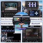 SCUMAXCON Car Stereo Radio RCD360 PRO3S RCD330 Carplay Wireless Android Auto Bluetooth USB AM/FM RVC SD for VW Golf MK5 MK6 Passat Polo Jetta EOS CC (Backup Camera Actived)