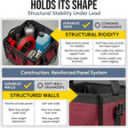 XL Trunk Organizer 3-Section for SUV, Truck, Sedan, Van – Modular L-Shape Car Storage Box, Collapsible Auto Cargo Organizer with Dividers – Cherry