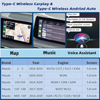 Dasbecan Type-C Wireless Mazda Apple Carplay and Android Auto Retrofit Kit Compatible with Mazda 2/3/6/CX3/CX5/CX9/MX5 2015-2020, TK78-66-9U0C Adapter (Only Support Wireless Carplay NO Android Auto)