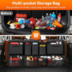 Trunk Organizer for SUV, 43" x 19" Large Capacity Car Organizers and Storage, Backseat Hanging Storage Bag with 10 Pockets, Adjustable & Waterproof Car Interior Accessories for SUV Truck MPV