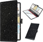RSAquar Car Registration and Insurance Holder, Vehicle Glove Box Organizer Cool Car Accessories, Auto Truck Document Holder for Cards, Driver License, Black Glitter