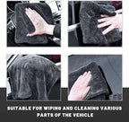Car Microfiber Towels, 11.8" × 11.8" Ultra Absorbent Drying Towel Twisted-Loop Detailing Cloth, 1200GSM Thick Cleaning Cloth Scratch-Free Quick Dry Towel for Car Truck SUV