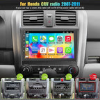 Car Radio Stereo for 2007-2011 Honda CRV | 9" QLED Touchscreen with Wireless CarPlay & Android Auto | 4G+64GB Fast Android 13 System | Built-in GPS, Bluetooth, Backup Camera & Steering Wheel Control