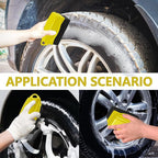 2PCS Tire Dressing Applicator, Car Tire Applicator Dressing Shine Sponge, Reusable Tire Dressing Applicator Pads with Lid, Wheel Applicator Foam for Car Detailing Cleaning (Yellow)