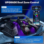 2026 Upgraded Dreamcolor Acrylic Interior Car LED Strip Light with Self-Developed App Dreamcolor RGB 14 in 1 | Dual Zone Control | Super Brighter Strips | Music Sync Ambient Lighting Car Interior