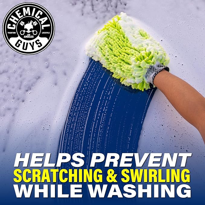 Chemical Guys CWS21216M Car Wash Starter Bundle - HydroSuds Ceramic SiO2 Shine High Foaming Car Wash Soap, 16 oz, Berry Scent + Chenille Wash Mitt (2 Items) Works on Cars, Trucks, SUVs, RVs & More