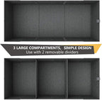 MIU COLOR Trunk Organizer for SUV, Sturdy Car Organizer, Non-Slip Bottom, Folded Storage Organizer for Sedan, Van, Jeep, Grocery, Car Accessories, Large 3 Compartments, Art Black,32"×13"×10.6"