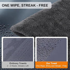KZKR 2 Pack Car Drying Towel, Dual Sided Microfiber Cleaning Towels (24x35+16x16), 1300GSM Ultra Absorbent, Streak Free, No Scratch, Machine Washable