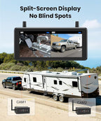 AUTO VOX Wireless Backup Camera Magnetic:Portable No Wiring 1 Min Install Trailer Hitch Camera,2-Channel HD 1080P Car Monitor & IR Night Vision Back Up Camera Systems for Truck,RV (7.2 inch Dual cam)