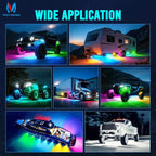 MICTUNING Q1+ MAX 20 Pods Ultra-Bright RGB Rock Lights, Multi-Color Chasing Underglow Lighting, Extensible to 24 Pods, APP Music Sync & DIY Effects, IP68 Waterproof