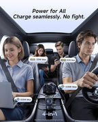 Baseus 240W Retractable Car Charger USB C Fast Charging, VR2 Max 4 in 1 Fast Car Charger with Dual Retractable USB C Cable for iPhone 17 16 15 Pro Max, Samsung Galaxy S25 Ultra, Android, iPad, MacBook