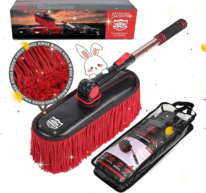 Car Duster Exterior Scratch Free, Microfiber Car Duster Kit, Interior & Exterior Cleaning Tools, Dashboard Detailing Brush, Pollen Removing, Extendable Handle, Gifts for Men Women