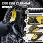 BMLEI Wheel & Tire Brush Set, 2 Pack Car Wheel Brush & Tire Cleaner Brushes, Soft Bristle Rim Brush and Stiff Tire Scrub Brush, Scratch-Free Wheel Cleaning Kit for Car Detailing, Trucks, SUVs