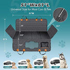 Chumajor Back Seat Extender for Dogs-Supports 400lb,Waterproof Dog Car Seat Cover Hard Bottom-Detachable,600D Heavy Duty Scratch Proof Nonslip Soft,Dog Hammock for Car,SUVs