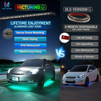 MICTUNING N8 RGBW Underglow Light Bars for SUVs, App/Remote Control, Aluminum Housing Waterproof, Exterior Neon Accent Underbody LED Light Strips, w/ 2pcs 9.8ft Extension Cords, 8PCS