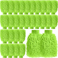 24 Pack Car Wash Mitt Bulk Microfiber, 10'' x 8'' Chenille Car Wash Mitt Gloves, Scratch Free Double Sided No Lint No Marks for Truck SUV and All Vehicle Surfaces (Lime Green)