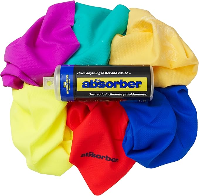 CleanTools The Absorber Synthetic Premium Drying Chamois Cloth for Car: Super Absorbent, Scratch-Free and Washable | 17-Inch x 13-Inch, Small, Color Assorted (PN: 12951)
