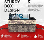 FORTEM Car Trunk Organizer - Collapsible Multi Compartment SUV Trunk Organizer, Non Slip Bottom, Adjustable Securing Straps, Soft Cover 50L (Desert, Standard)