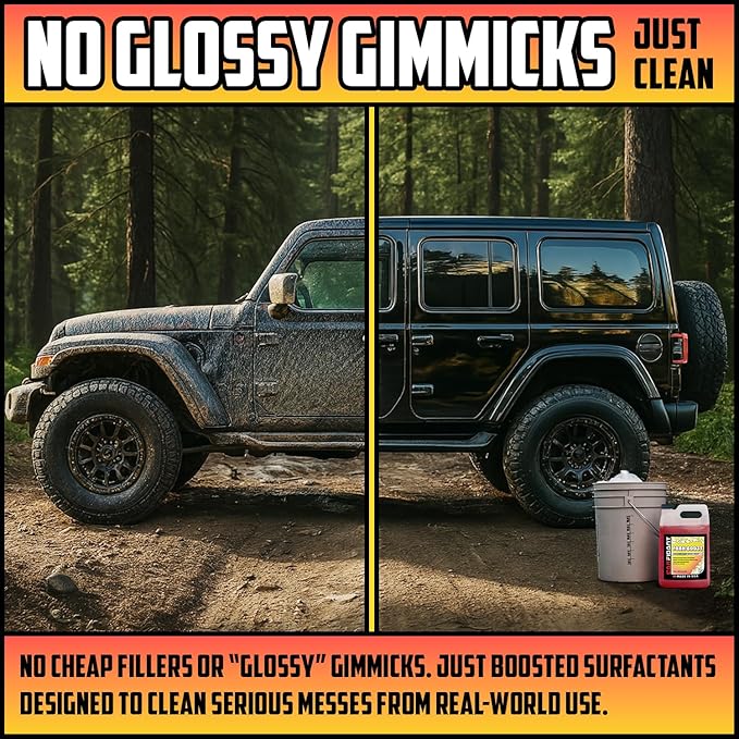 Carfidant Foam Boost Off-Road & ATV Wash Soap – Heavy Duty pH-Balanced Car Wash for Trucks, UTVs, RVs & Dirt Bikes – Quick Rinse, No Residue – Works with Foam Cannons, Guns & Buckets – 64 fl. Oz.