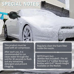 Car Wash Foam Gun High Pressure Car Washer Household Water Gun Foam Generator Washing Blaster(Needs Air Compressor) for Vehicle Upholstery Carpet Seat