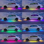 Yielinth Underglow Led Lights for Cars, 6 pcs RGB-IC Smart LED Lights with Dream Color Chasing and 16 Million Colors with App and Remote Control, Waterproof Underglow Kit for Cars, SUVs, Trucks