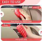 TeSabMi Car Cleaning Gel Car Cleaning Putty Car Putty Car Interior Cleaner Car Slime Car Detailing Kit Car Accessories Gifts for Men Women Stocking Stuffers Red