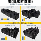 Trunk Organizer 5-Section Modular XL Car Storage System – Extra Large Cargo Organizer for Car Trunk, Foldable Multi-Compartment Auto Organizer, Heavy Duty Oxford 1680D – Black