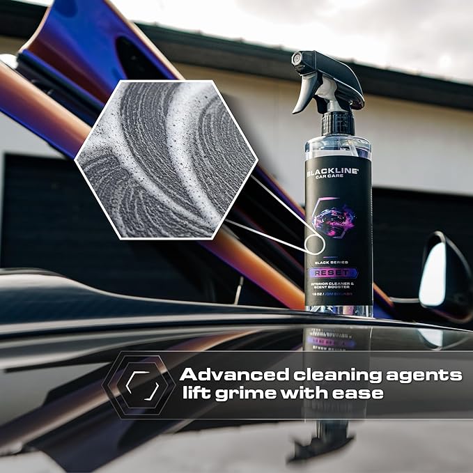 Blackline Luxury Scented Interior Cleaner Reset Deep Cleans & Deodorizes All Surfaces, pH-Neutral High-Foam Formula, Long-Lasting Premium Fragrance for Cars (16 Fl Oz, Wild Cherry)