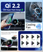 Qi2.2 Max 25W Fast Wireless Car Charger Phone Holder for 2025-2026 Toyota Camry LE/SE 8-Inch Screen, Magnetic Phone Mount Compatible with MagSafe