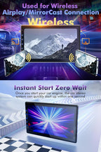 10 Inch IPS Touch Screen Double Din Car Stereo Compatible with Wireless Carplay, Android Auto, Mirrorlink - Car Radio Audio Stereo Receiver with Bluetooth, FM, 720P Backup Camera
