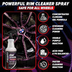 Carfidant Rim Reactor Wheel & Rim Cleaner Spray – Removes Brake Dust & Grime - Thick Gel, Dilutable - pH Neutral, Non-Acidic Tire Cleaner - Safe for Chrome, Black, Painted & Alloy Wheels - 16 fl oz