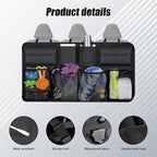 Car Trunk Organizer, Backseat Hanging Trunk Organizers and Storage, Waterproof Collapsible Cargo Storage Bag with 4 Pockets & 4 Mesh Pouches, Car Interior Accessories for SUV, Truck (Black)