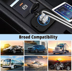 Dual USB Socket 12V Marine Outlet with Switch Golf Cart USB Port 12 Volt DC Car Charger Mount Waterproof Cigarette Lighter Power Adapter DIY Kit Fast Charge with Blue LED for Boat Motorcycle ATV RV