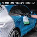 VIKING V+ Premium Foam Pump Sprayer for Car Cleaning Kit and Car Detailing Kit, Foaming Spray Bottle with Trigger Lock, Adjustable Nozzle; Clear Canister with Level Indicators; 1.25L Working Capacity