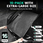 TEAWOO 16-Pack Bulk Microfiber Towels for Cars, Super Absorbent Car Drying Towel, Extra Large Car Towel (600GSM, 24" x 35")