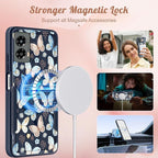 for Moto G 5G 2024 Case - Compatible with MagSafe Women Girls Cute Magnetic Protective Phone Cover Kawaii Girly Blue Butterfly Heavy Duty Shockproof Design for Motorola Moto G 5G 2024 Cases