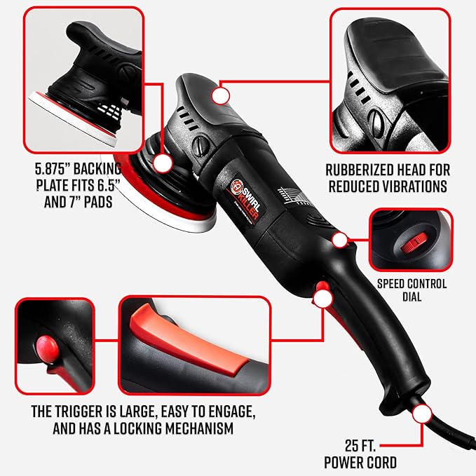 Adam's Polishes Swirl Killer 21mm Complete Polisher Kit (16 Item) - Orbital Polishing Paint Correcting Buffer Tool | Car Scratch Remover, Correcting Polish Black