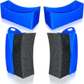 2 Pack Tire Shine Applicator Pads, Curved Tire Sponge Applicator, Reusable Tire Gel Applicator Forms with Lid, Tire Dressing Applicator for Car Detailing Cleaning