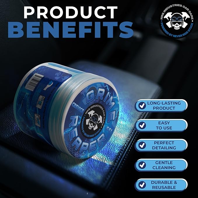 Grime Reaper Cleaning Gel | Clean Slime Putty | Auto Detailing | Car Interior Cleaner | Car Accessories | Electronic Products Keyboard Cleaner | Dust Remover