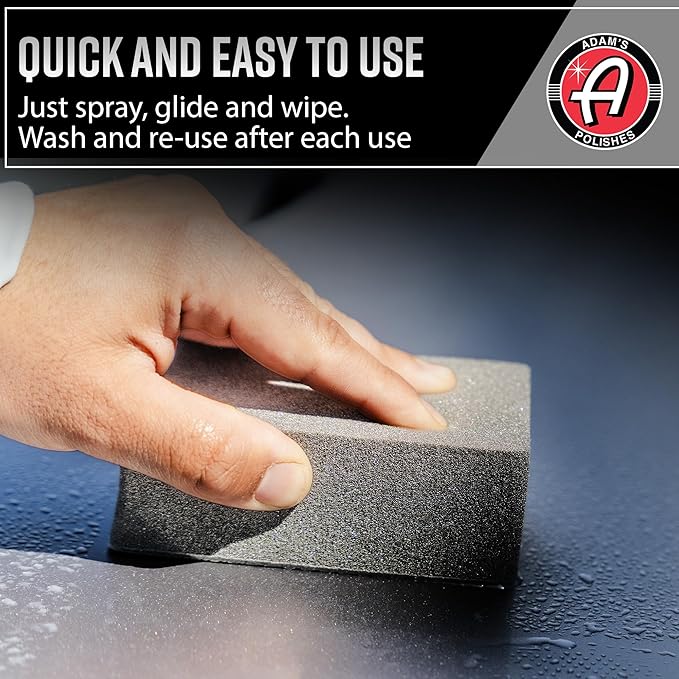 Adam's Clay Block (2pk) - Reusable Hybrid Clay Bar Sponges that Remove Embedded Residues Like Brake Dust, Paint Overspray, & Stuck-On Dirt from Your Car, Truck, Van, or RV Surfaces
