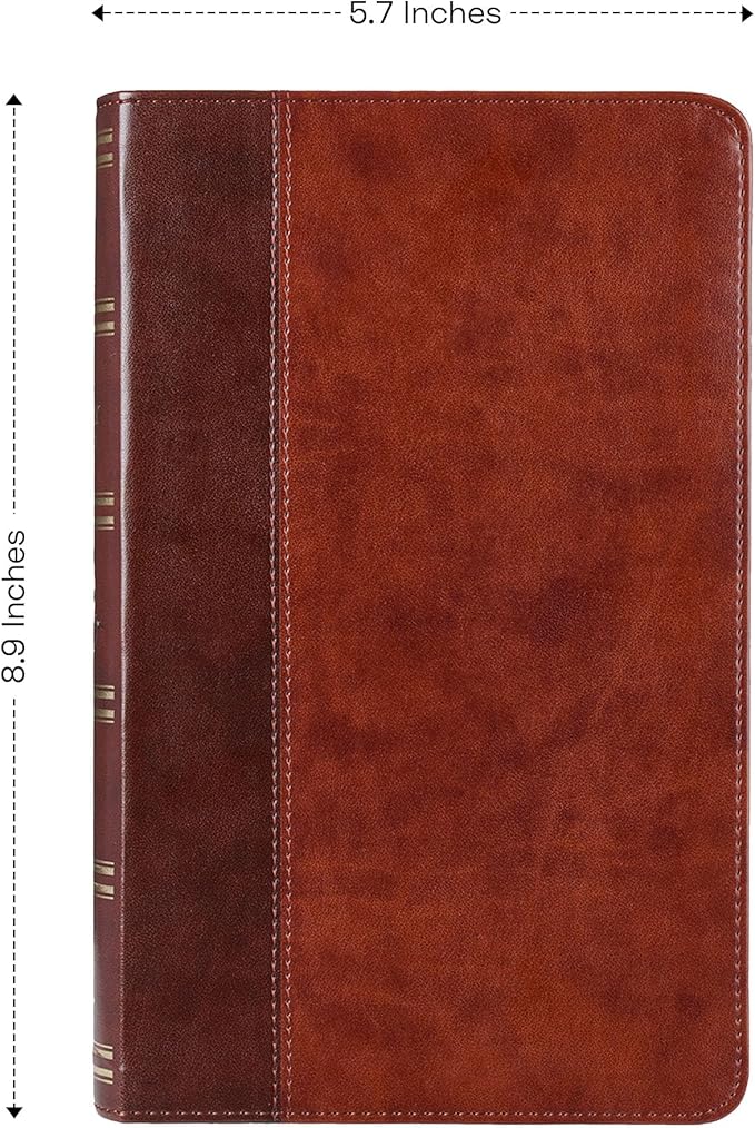 Personalized KJV Holy Bible Faux Leather King James Version Premium Holy Bible | Giant Print | Words of Christ in Red | Custom Engraved with Name | Gift for Christian & Religious Celebrations | Brown