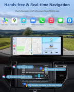 Carpuride Carplay Screen for Car with 4K Front Cam 11.26" Portable Car Play Touchscreen Wireless Carplay & Android Auto, Loop Recording, Voice Control, GPS Navigation, Mirror Link, No Backup Camera