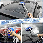 62'' Car Wash Brush Kit Mitt Mop Sponge with Long Handle, 1 Chenille Scratch-Free Replacement Head, Windshield Window Squeegee,Car Duster,Car Detailing Brushes,Tower,Car Cleaning Kit for Cars RV Truck