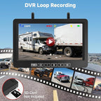 Magnetic Wireless Backup Camera for RV - 15000mAh Battery Solar Powered Reverse camera System with 1080P 7in Monitor, 500ft Stable Range 4CH Split Screen for Horse Trailer Truck Pickup Tractor