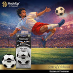 Soccer Car Air Freshener by HookUp - 2 Pack - Black Gold Scent (Extra Strong) | Unique Soccer Gift for Players, Coach, Fans | Hanging Car Accessory with Long Lasting Fresheners Smell